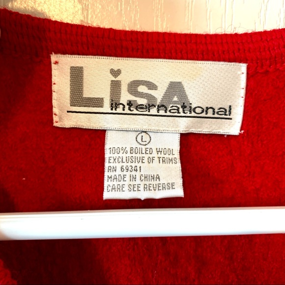 LISA INTERNATIONAL Boiled Wool Sheep Vest—SZ. LG - Picture 10 of 14